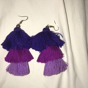 purple tassel earrings